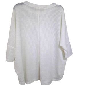 Ribbed Short Batwing Sleeve Blouse Large